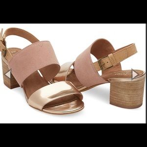 Tom’s Bloom Suede Rose Gold Sandals